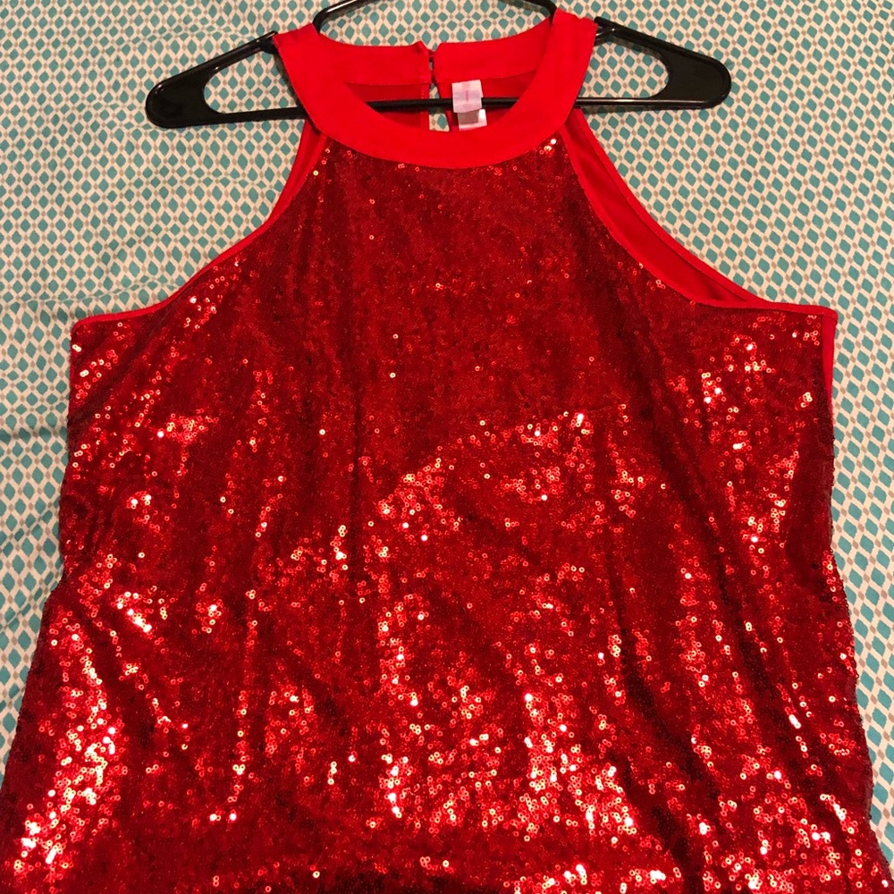 Red Sequin Top